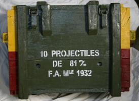 Ligne Maginot - Projectile de 81mm FA Mle 1936 RF - Caisse pour 10 projectiles de 81 mm FA Mle 1932