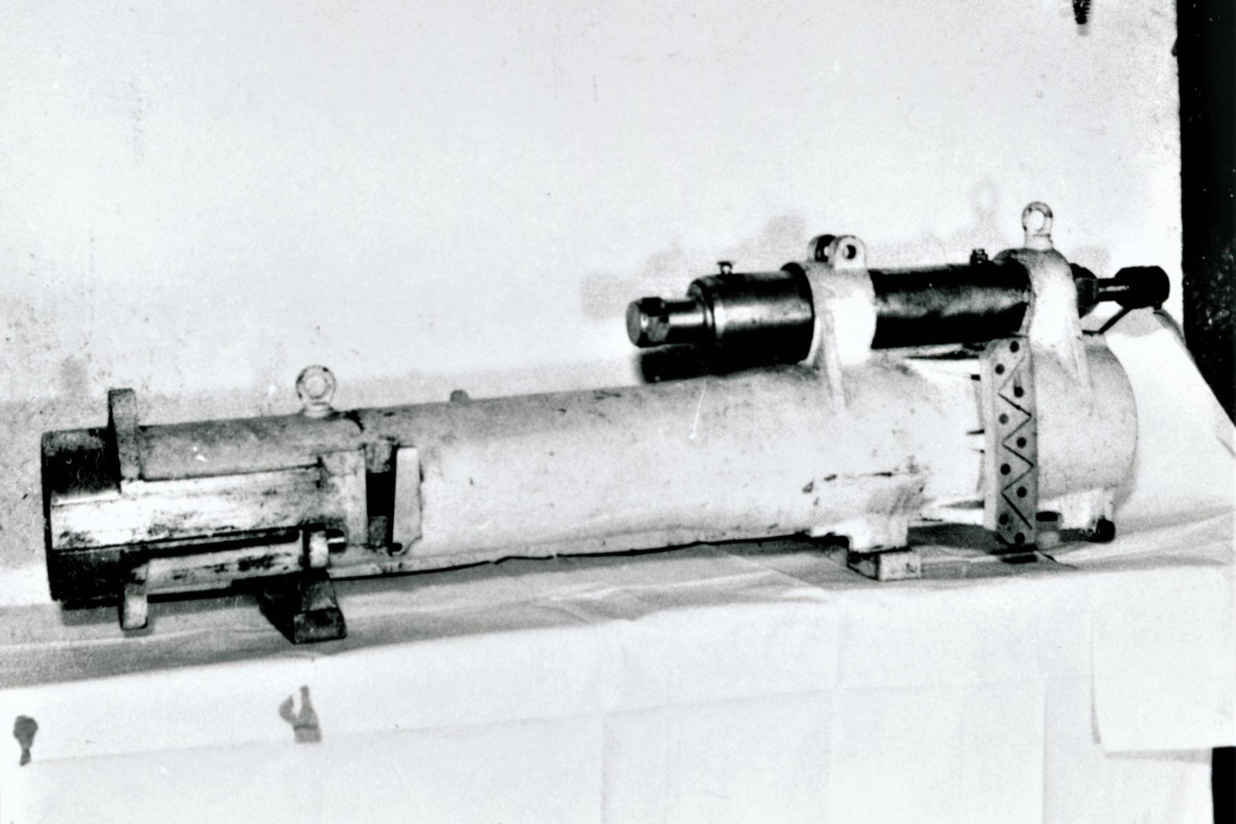 Ligne Maginot - Canon-obusier de 75 mm modèle 1932 sous casemate (75 32) - Ouvrage de Fermont bloc 4
Support du tube avec le frein de bouche