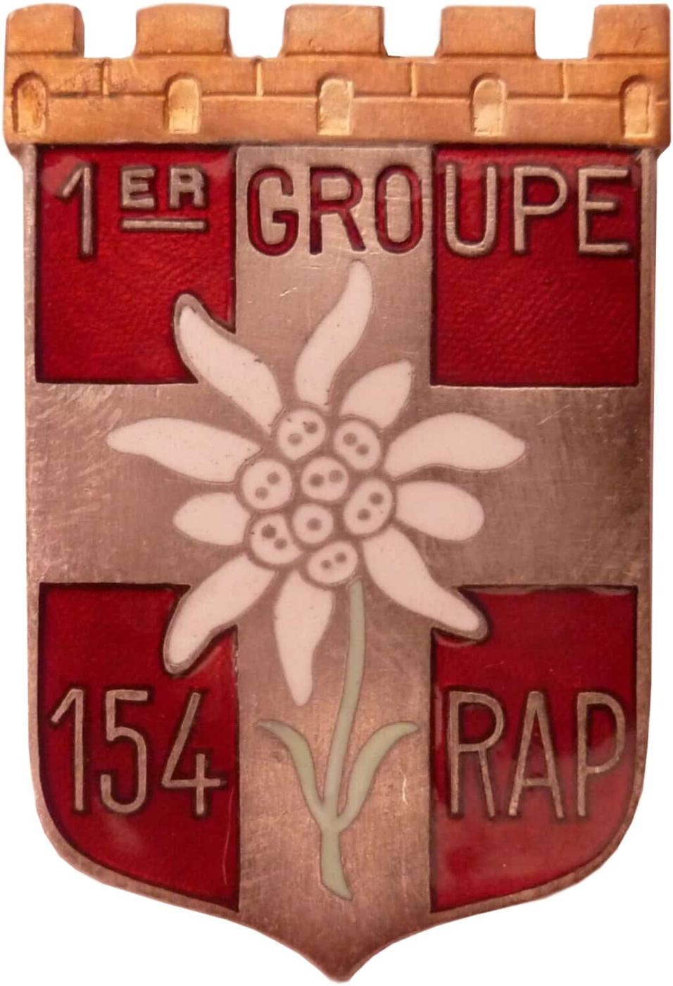 Ligne Maginot - 154° Régiment d'Artillerie de Position (154° RAP) - Insigne du 1er Groupe du 154° RAP