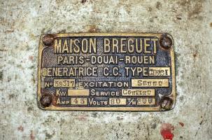 Ligne Maginot - SAINT OURS HAUT (SOH) - (Ouvrage d'artillerie) - Usine électrique
Plaque de génératrice Bréguet