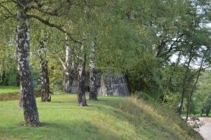 Ligne Maginot - Blockhaus du Barrage de Kembs 1 - Vue sur le créneau de tir et le mur donnant sur le canal d'Alsace