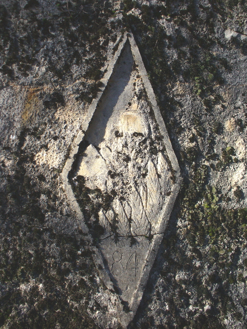 Ligne Maginot - Poste de Commandement de MARIE - Insigne du 84° BAF dessiné dans le béton