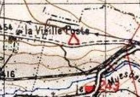 Ligne Maginot - Carte montrant l'observatoire de la VIELLE POSTE - 