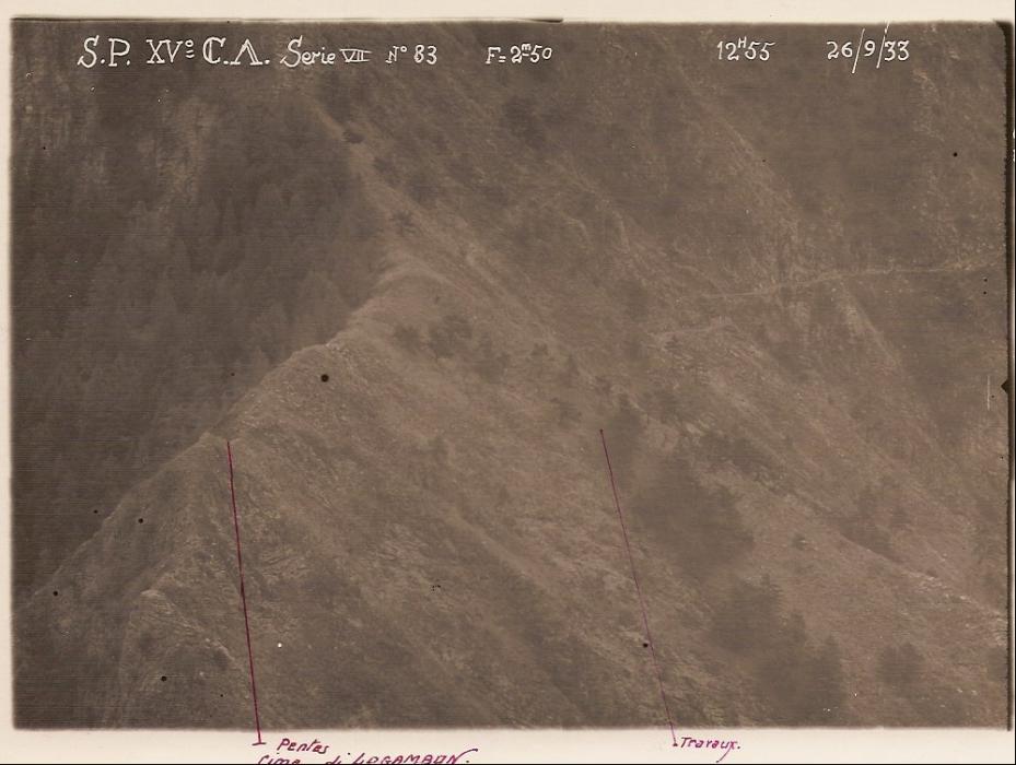 Ligne Maginot - Observatoire de la Cime d Anan - Photo n°83 - Photo des travaux menés par les italiens prise depuis l observatoire de la Cime d Anan en 1933