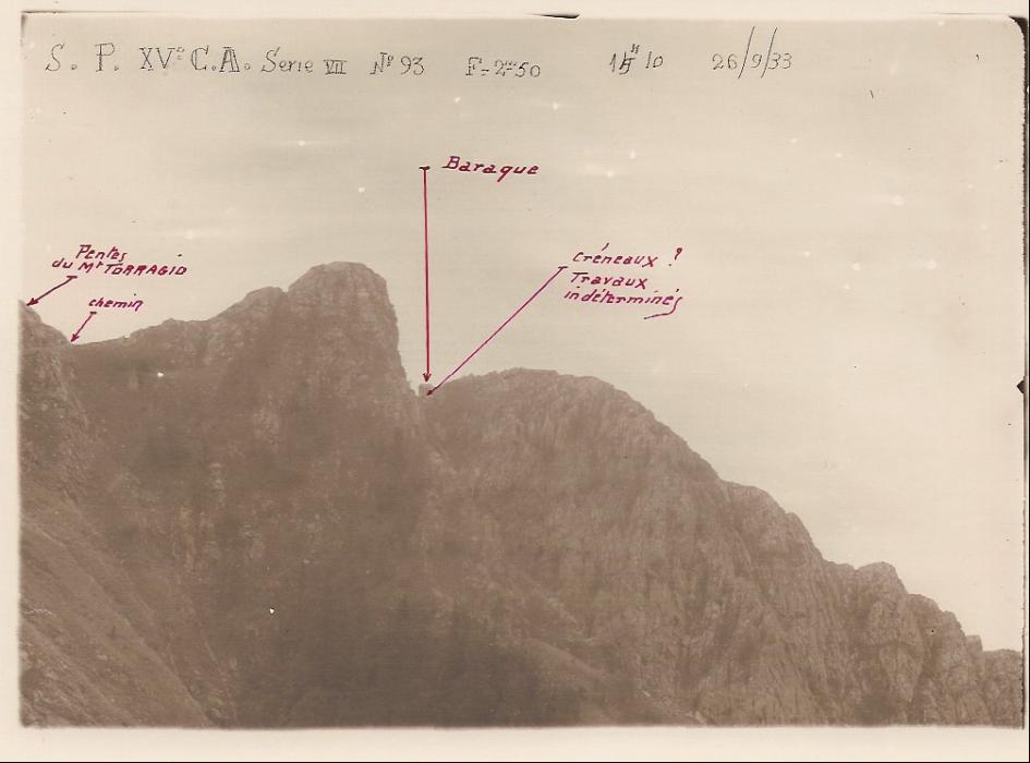 Ligne Maginot - Observatoire de la Cime d Anan - Photo n°93 - Photo des travaux menés par les italiens prise depuis l observatoire de la Cime d Anan en 1933
