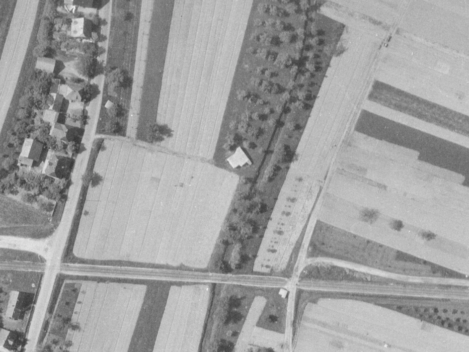 Ligne Maginot - Blockhaus du Mattweg - Photo aérienne de 1947 montrant les trois blockhaus