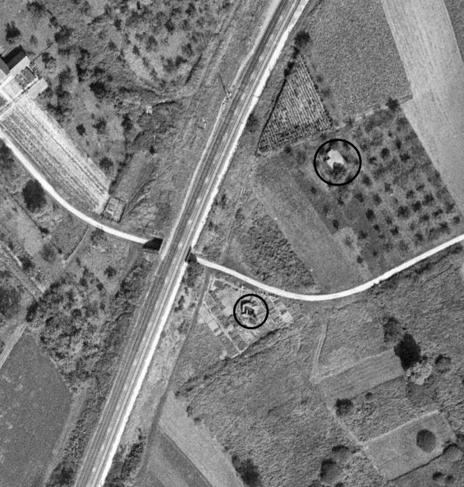 Ligne Maginot - KURTZENHOUSE NORD - (Blockhaus pour canon) - Photo aérienne de 1961