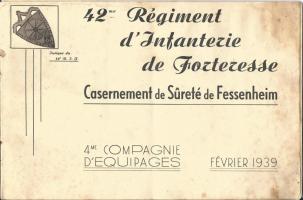 Ligne Maginot - FESSENHEIM - (Camp de sureté) - Livret de photos du casernement de sureté de Fesseheim et du détachement du 42° RIF qui l'occupait en février 39