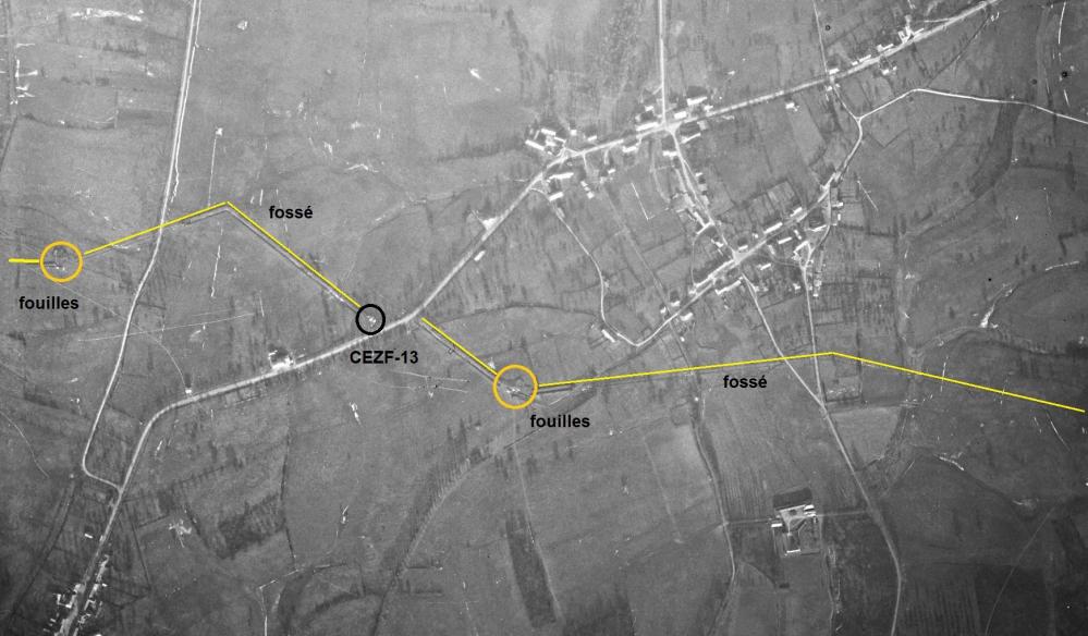 Ligne Maginot - CEZF-13 - LES ORMES - (Casemate d'infanterie - Simple) - Photo aérienne prise janvier 1940.