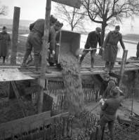 Ligne Maginot - Main d'Oeuvre Militaire (MOM) - Construction d'un blockhaus en février 1940 par la main d'oeuvre militaire en Moselle