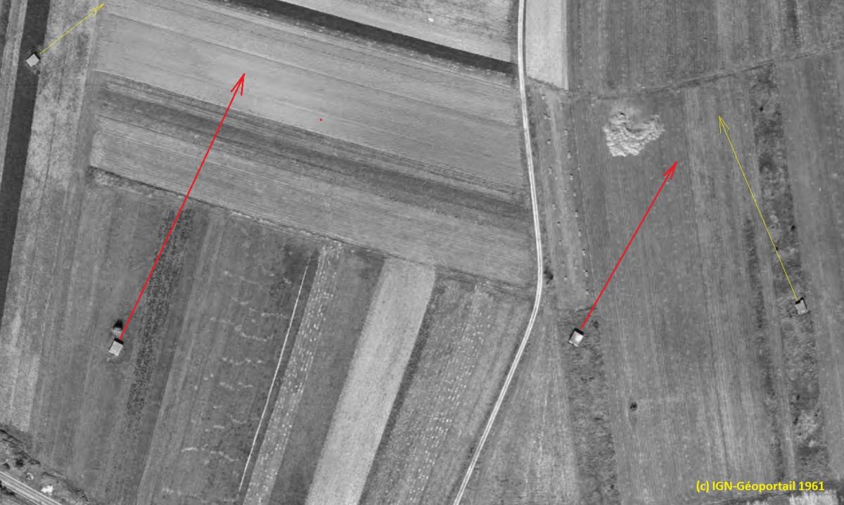Ligne Maginot - PA de BIENLINCK en 1961 - Noter l'action frontale des 4 blocs, vers Denting et en interdiction de la piste et du vallon montant vers Ban Saint Jean