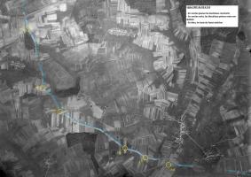 Ligne Maginot - Ligne CEZF entre C8 et C13 - 1948 - Sure cette photo de 1948, le tracé de la ligne CEZF apparaît clairement.