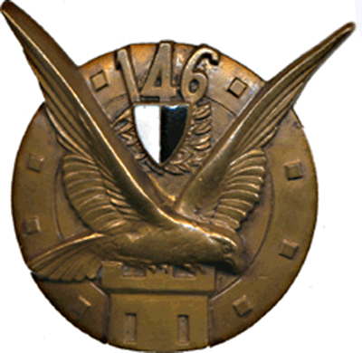 Ligne Maginot - Insigne du 146° Régiment d'Infanterie de Forteresse - Second insigne du 146° RIF (après 1938)