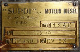 Ligne Maginot - Moteur SUPDI 1 SAE - Plaque d'identification du type
(Abri du Bichel Sud)
