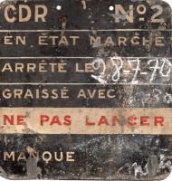 Ligne Maginot - Ouvrage d'artillerie du MONTE-GROSSO - Ardoise de l'un des moteurs de l'usine