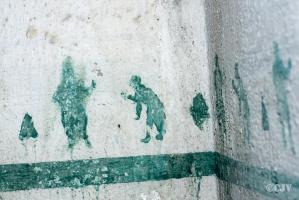 Ligne Maginot - GALGENBERG - A15 - (Ouvrage d'artillerie) - Entrée des hommes
Frise peinte sur le mur