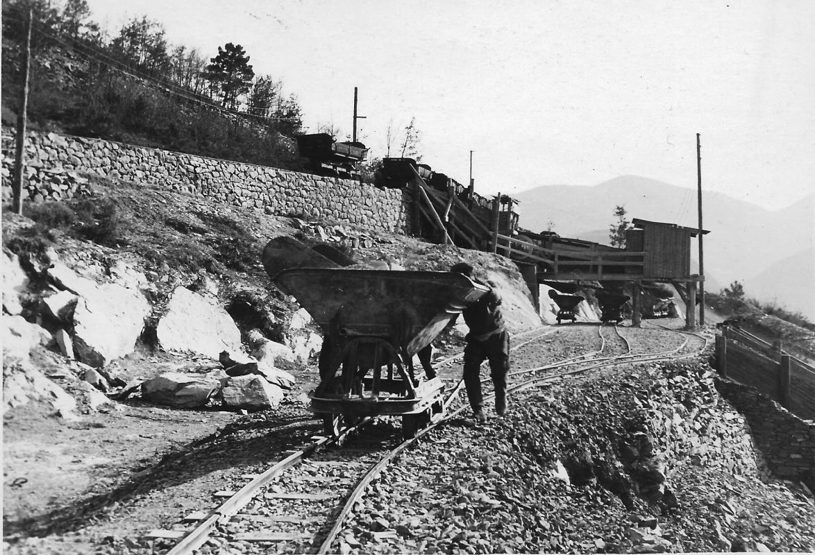 Ligne Maginot - MONTE GROSSO (MG) - E02 - (Ouvrage d'artillerie) - Construction de l'ouvrage. Photo Société Roussel de Nancy