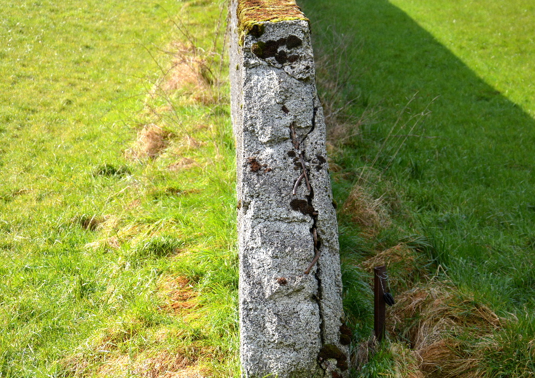 Ligne Maginot - Mur antichar de la Perche-Rompue - Coupe du mur antichar. Le mur n'est pas très épais mais est bien armé et devait compléter d'autres défenses (fossé-obstacles)