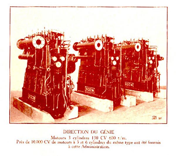 Ligne Maginot - Moteurs SGCM - Extrait d'une brochure de 1936
Moteurs destinés à l'administration militaire