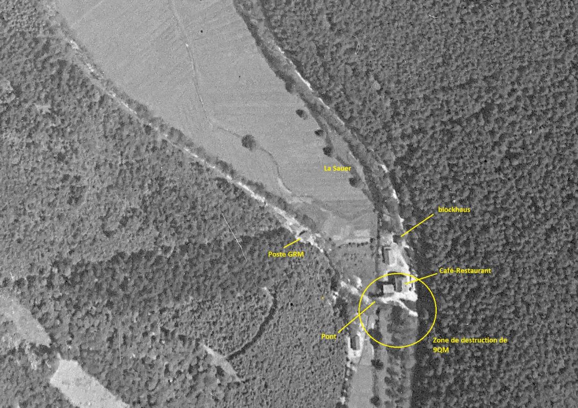 Ligne Maginot - TANNENBRUCK (AVANT POSTE) - (Blockhaus pour arme infanterie) - Sur cette photo aérienne de 1938, on voit la configuration entourant 9QM