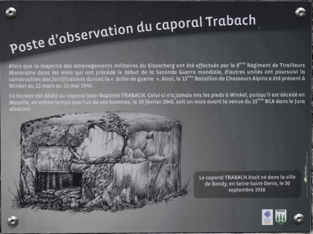 Ligne Maginot - CAPORAL TRABACH - (Blockhaus pour arme infanterie) - Panneau explicatif