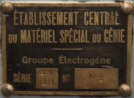 Ligne Maginot - SENTZICH - A16 - (Ouvrage d'infanterie) - Plaque de moteur du Génie