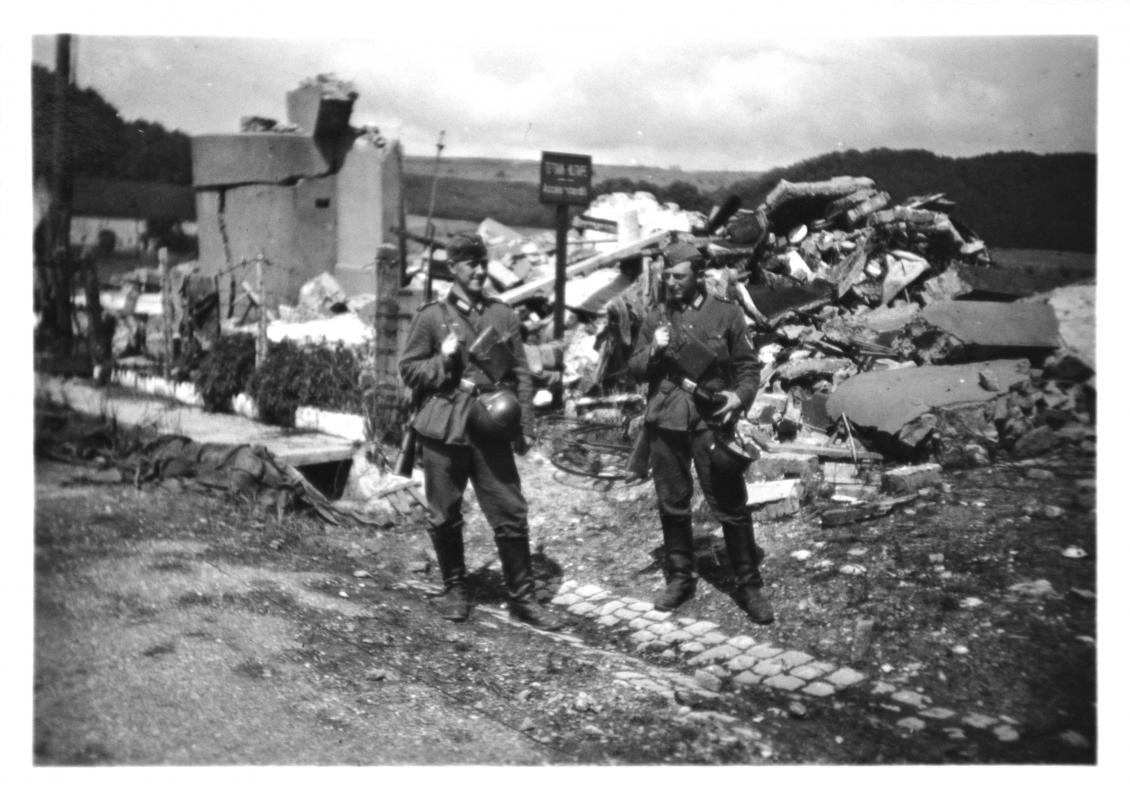 Ligne Maginot - MERTEN (POSTE GRM) - (Poste GRM - Maison Forte) - Photo de l'avant poste détruit, probablement prise en 1940