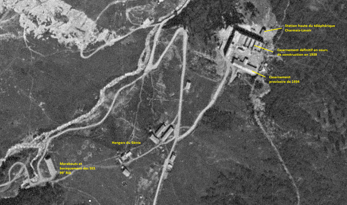 Ligne Maginot - LAVOIR - (Casernement) - Cette photo aérienne d'Aout 1939 montre les diverses installations du plateau du Lavoir.