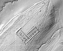 Ligne Maginot - CARSPACH - (Dépôt de Munitions) - Vue au LIDAR terrain du dépôt de Carspach. Les alvéoles et leurs levées de terre sont bien visibles.