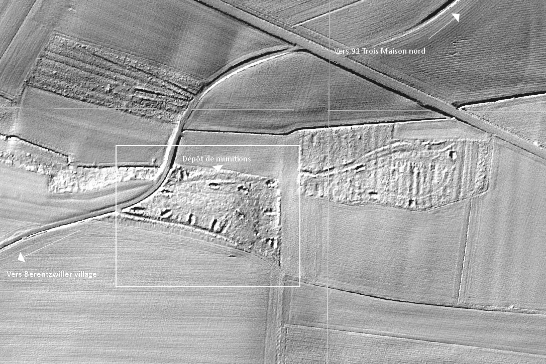 Ligne Maginot - BERENTZWILLER - (Dépôt de Munitions) - Image LIDAR
