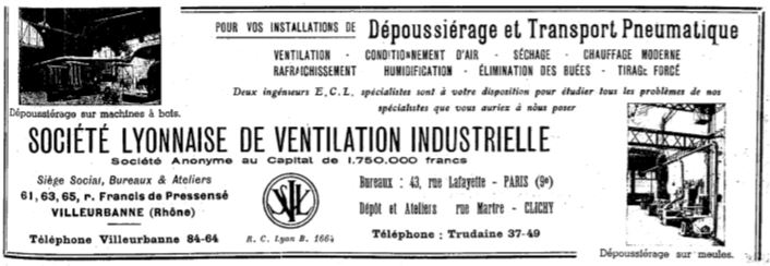 Ligne Maginot - Publicité SLVI -  Encart publicitaire de la SLVI paru dans l'édition de Juin 1939 de la revue Technica des Anciens Centraliens de Lyon.
