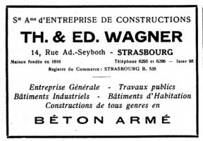 Ligne Maginot - Sté Th. et Ed. Wagner - Encart publicitaire dans 