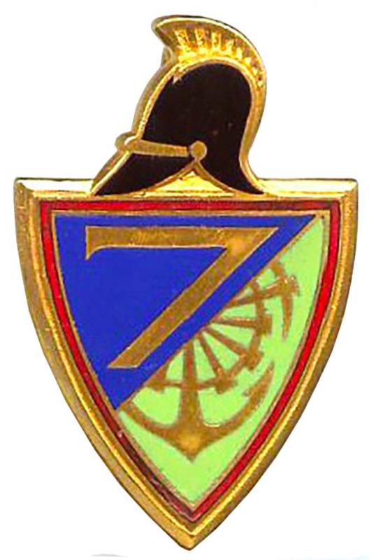 Ligne Maginot - Insigne du 7° Regiment du Génie - Cet insigne est resté le même tout au long de l'existence du régiment. 
