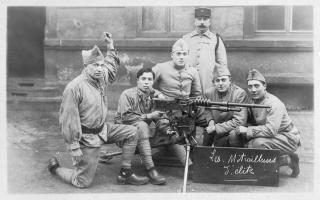 Ligne Maginot - 168° Régiment d'Infanterie de Forteresse - Les mitrailleurs d'élite
Mitrailleurs du 168° RIF avec leur mitrailleuse Hotchkiss mle 1914
