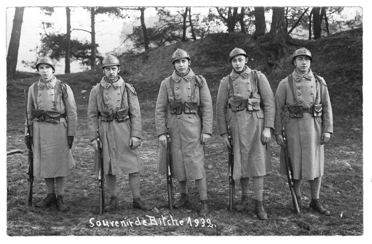 Ligne Maginot - 153° Régiment d'Infanterie de Forteresse -  Soldats du 153° RIF - Photo prise au camp Bitche en 1932