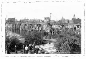 Ligne Maginot - 12MVF - PONT VF DE THIONVILLE - (DMP - Dispositif de Mine Permanent) - Le pont provisoire reconstruit par les allemands en juillet 1940