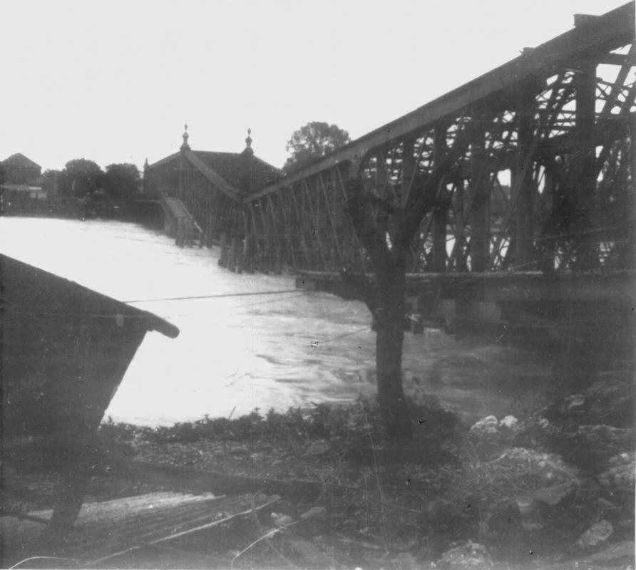Ligne Maginot - 70SM - PONT ROUTE DE KEHL - (DMP - Dispositif de Mine Permanent) - Vue du pont après la première destruction