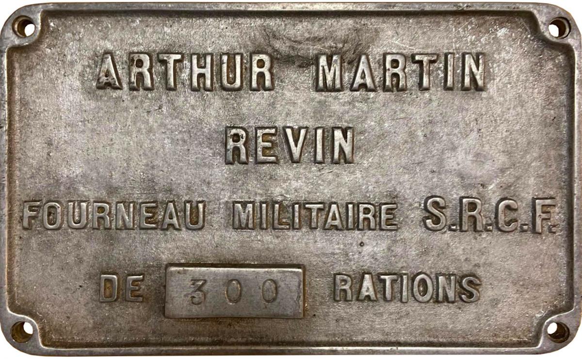 Ligne Maginot - Fourneau militaire SRCF Arthur Martin - Plaque du constructeur