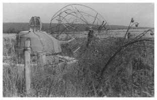 Ligne Maginot - Tourelle demontable mle 35/37 - Photo prise par les allemands
La tourelle avec la crinoline support de camouflage en arrière plan