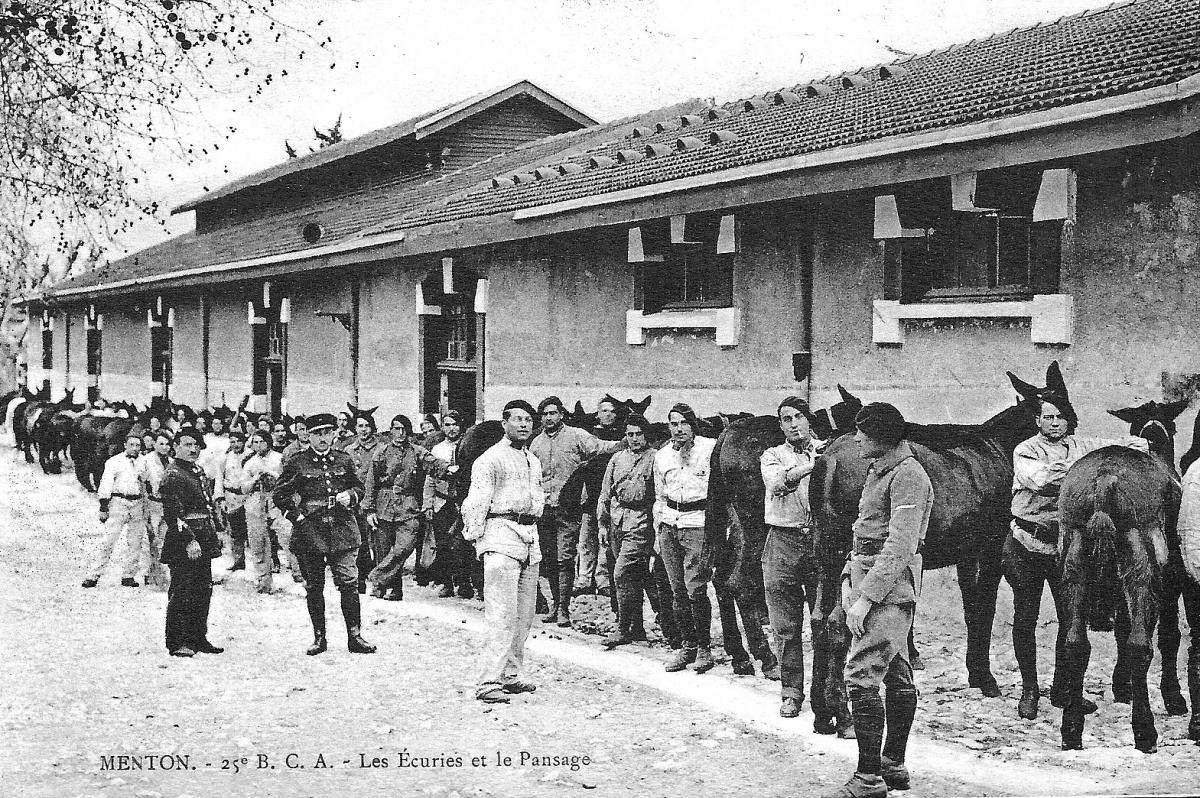 Ligne Maginot - QUARTIER GARDANNE - (Camp de sureté) - Carte Postale années 30
Le 25° BCA , les écuries et le pansage