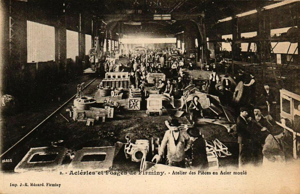 Ligne Maginot - Aciéries et Forges de Firminy - L'atelier des pièces en acier moulé