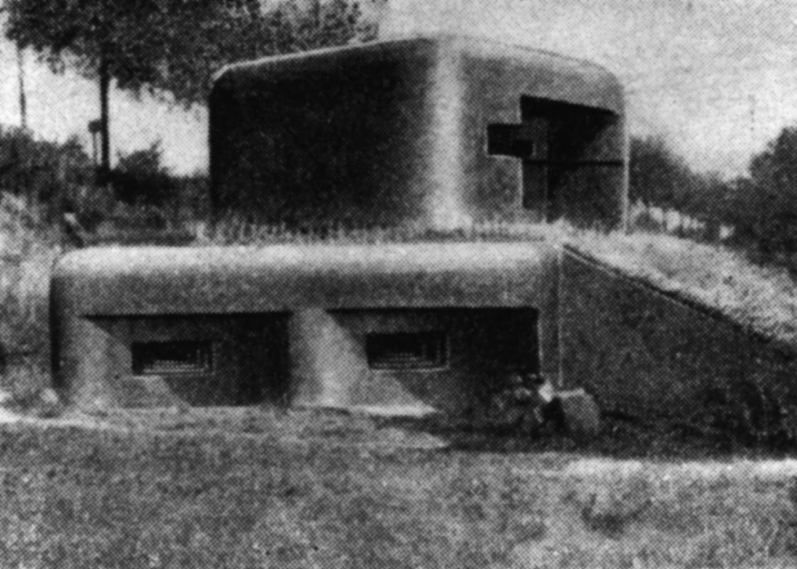 Ligne Maginot - 440 - PETIT RHIN - (Blockhaus pour canon) - Photo du blockhaus STG tel qu'il apparait dans le Denkschrift - Source NARA