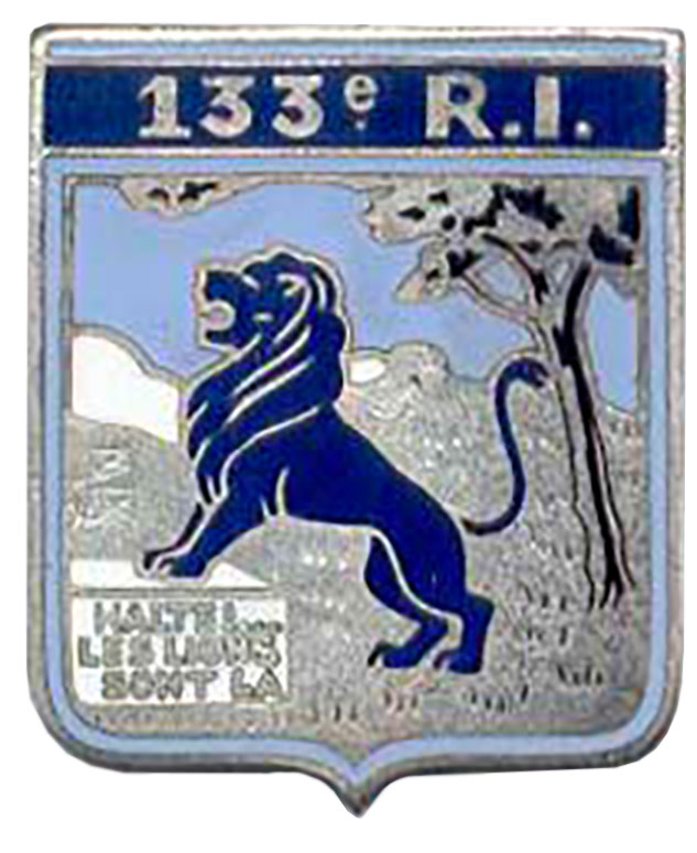 Ligne Maginot - Insigne du 133° Regiment d'Infanterie de Forteresse - Insigne du 133° RI ayant été réutilisé par le 133° RIF à sa création