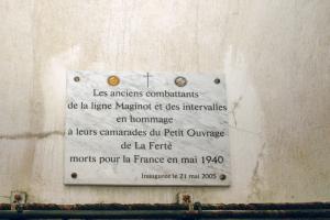 Ligne Maginot - LA FERTE - (Ouvrage d'infanterie) - Plaque commémorative dans la galerie