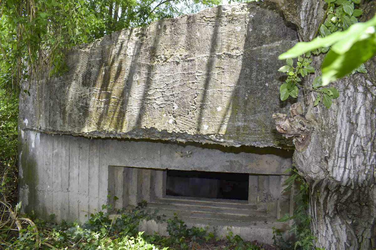 Ligne Maginot - BRIGGMATTEN SUD - (Blockhaus pour canon) - Créneau CA avec l'inscription 'POLIN 1940'