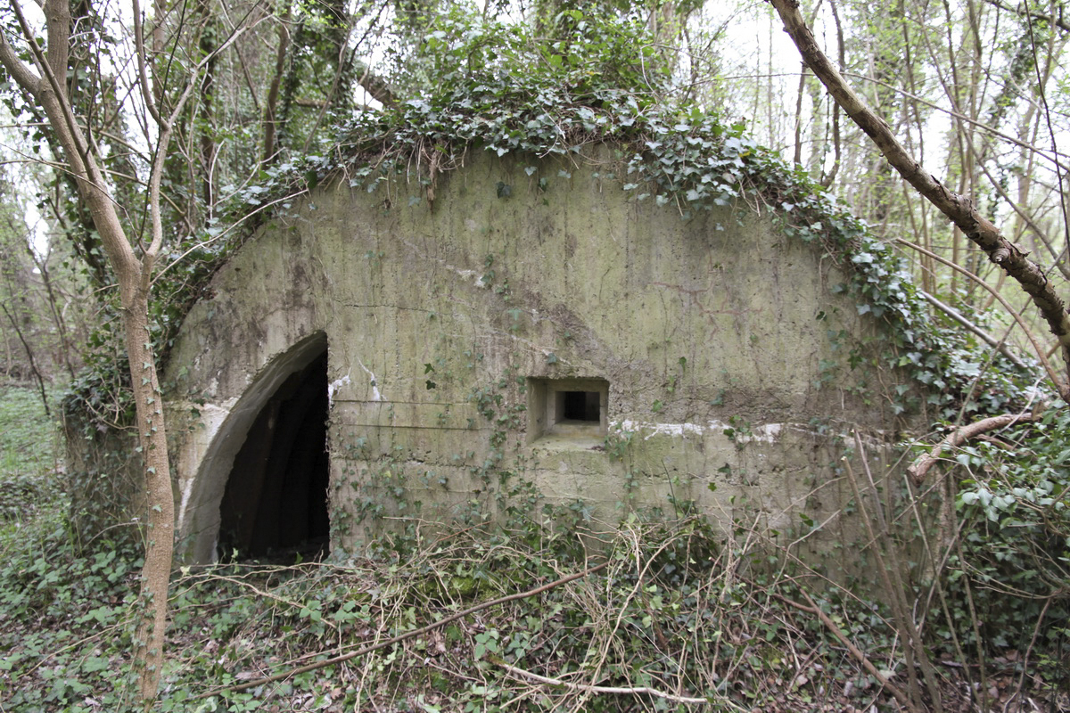 Ligne Maginot - AP13 - RHEINGIESSEN - (Blockhaus pour arme infanterie) - Vue arrière. Entrée de l'abri accolé