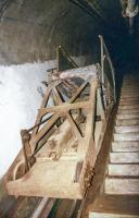 Ligne Maginot - LAVOIR - (Ouvrage d'artillerie) - Plan incliné 
Le chariot permettant le transport des wagonnets