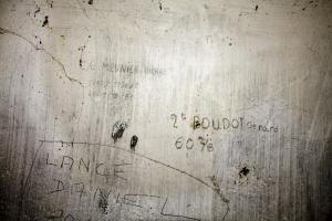 Ligne Maginot - Chambre de coupure de Pont-Nuaz - Inscriptions diverses trouvées dans la chambre