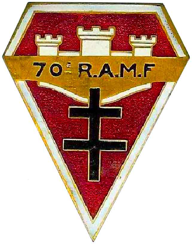 Ligne Maginot - Insigne du 70° RAMF - 