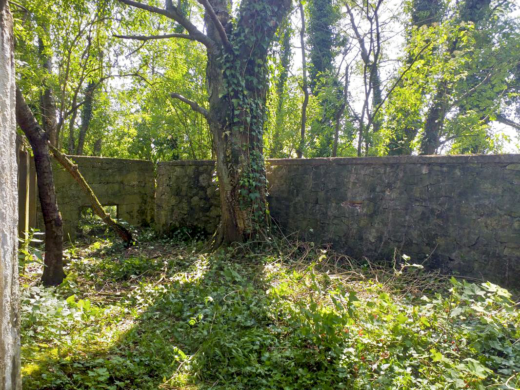 Ligne Maginot - BOIS DE HOFFEN OUEST - (Casemate d'infanterie) - Mur de soutènement devant les niches de stockage extérieurs